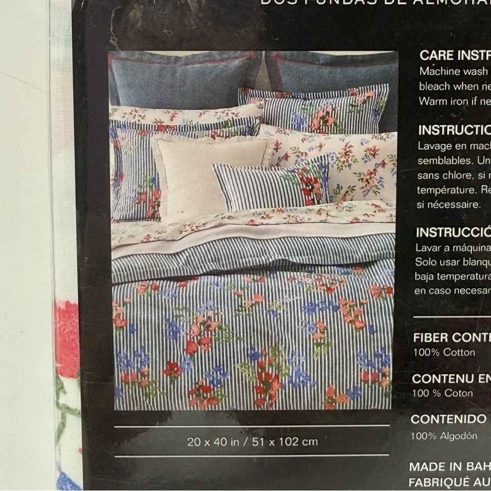 Lauren Ralph Lauren 2 King Size Pillowcases Maggie Floral Cottage NWT